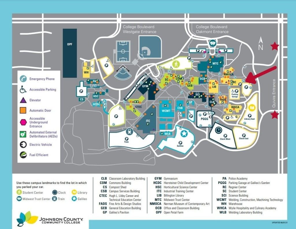 An image of the JCCC campus map