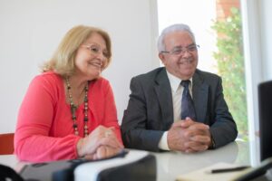smiling elderly couple